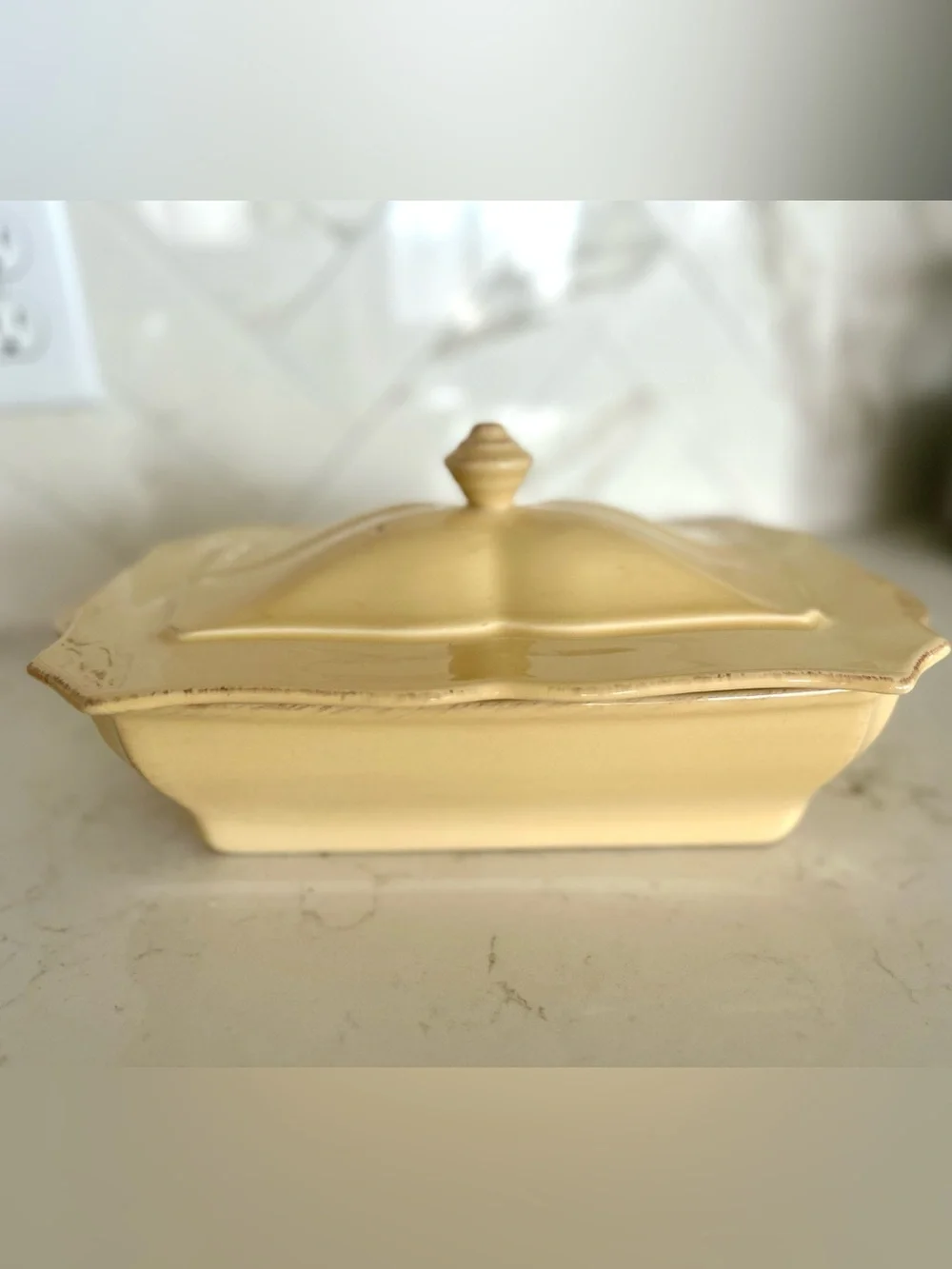 Skyros Designs Yellow Crème Rectangular Baker with Lid **RARE**